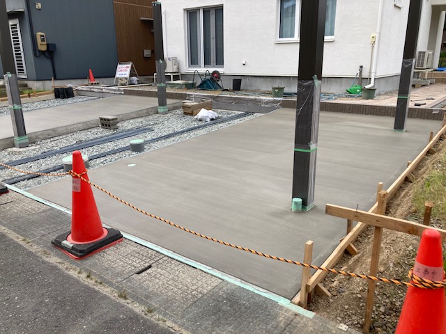 盛岡市の現場　土間コンクリート施工